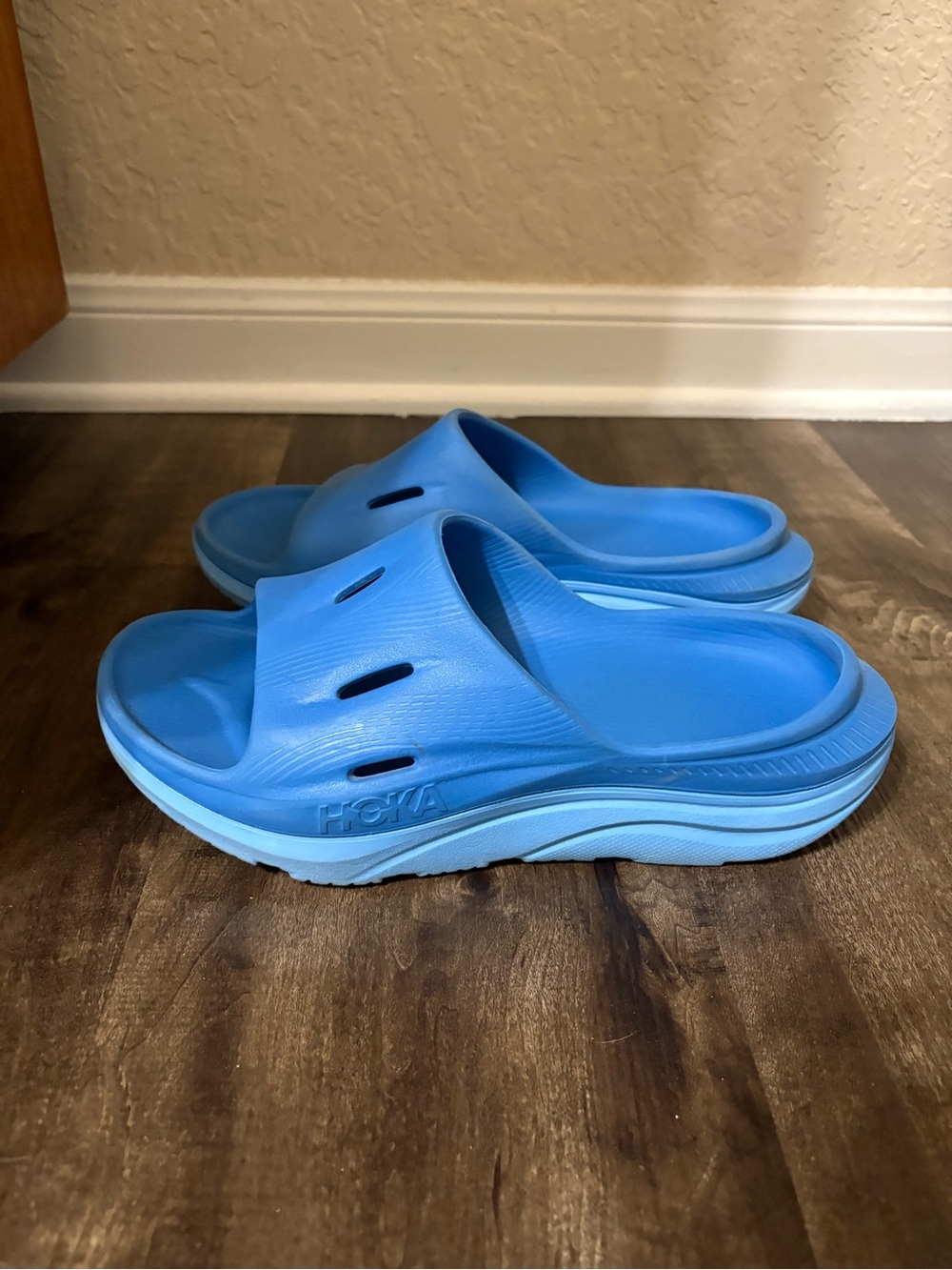Hoka Light Blue Slide Sandals